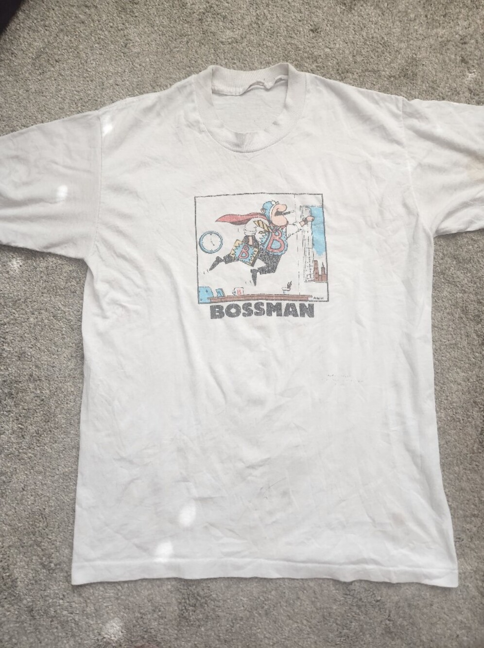 Hallmark White 'Bossman' Cartoon Graphic Short Sleeve Tee